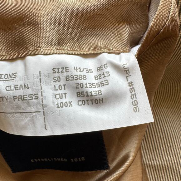 Brooks Brothers Blazer Men’s 41R Tan Cotton Stripe Jacket USA Made Classic Fit - Picture 10 of 15